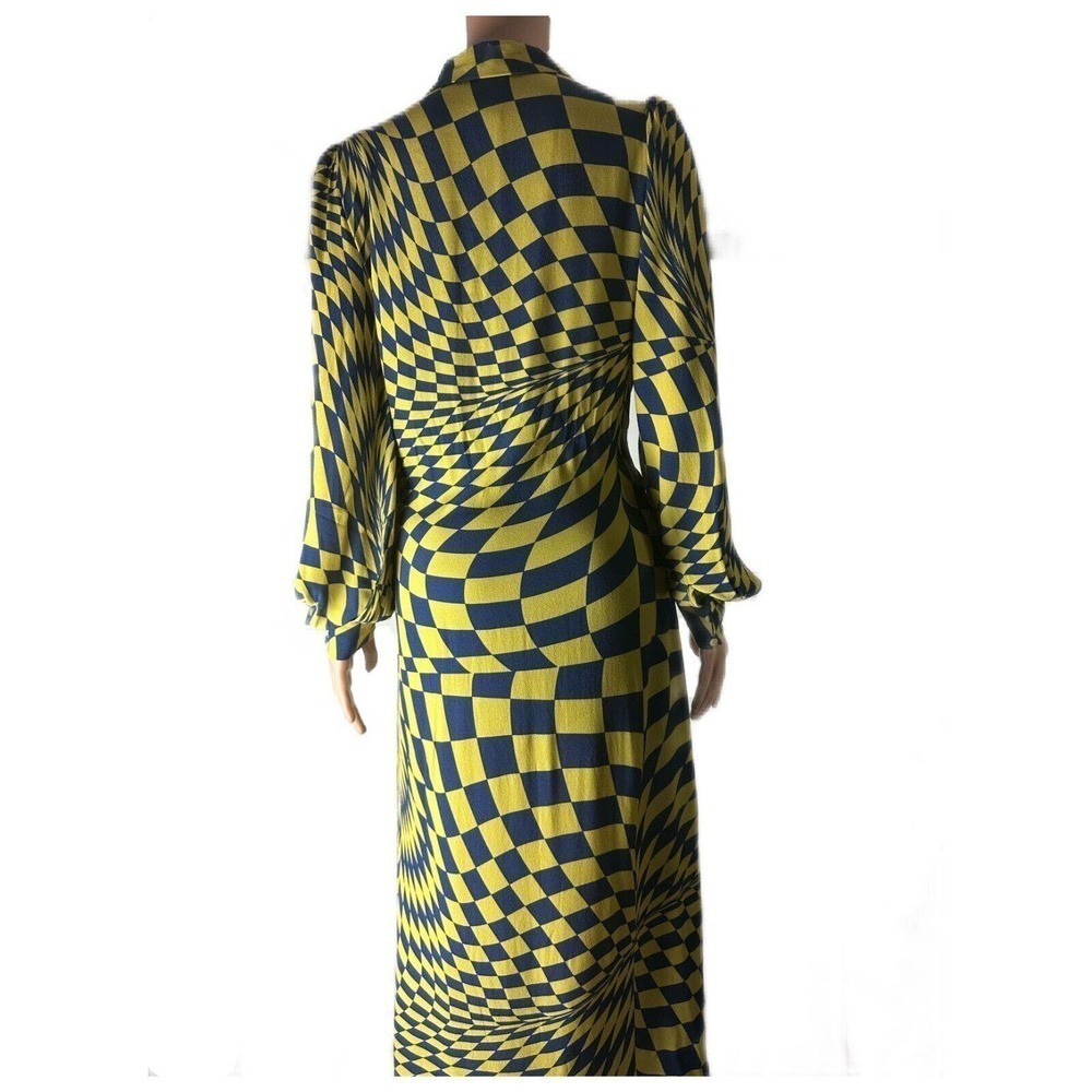 The Drop SIze M Karenbritchick Blue Green Button Down Maxi Dress - Picture 10 of 10